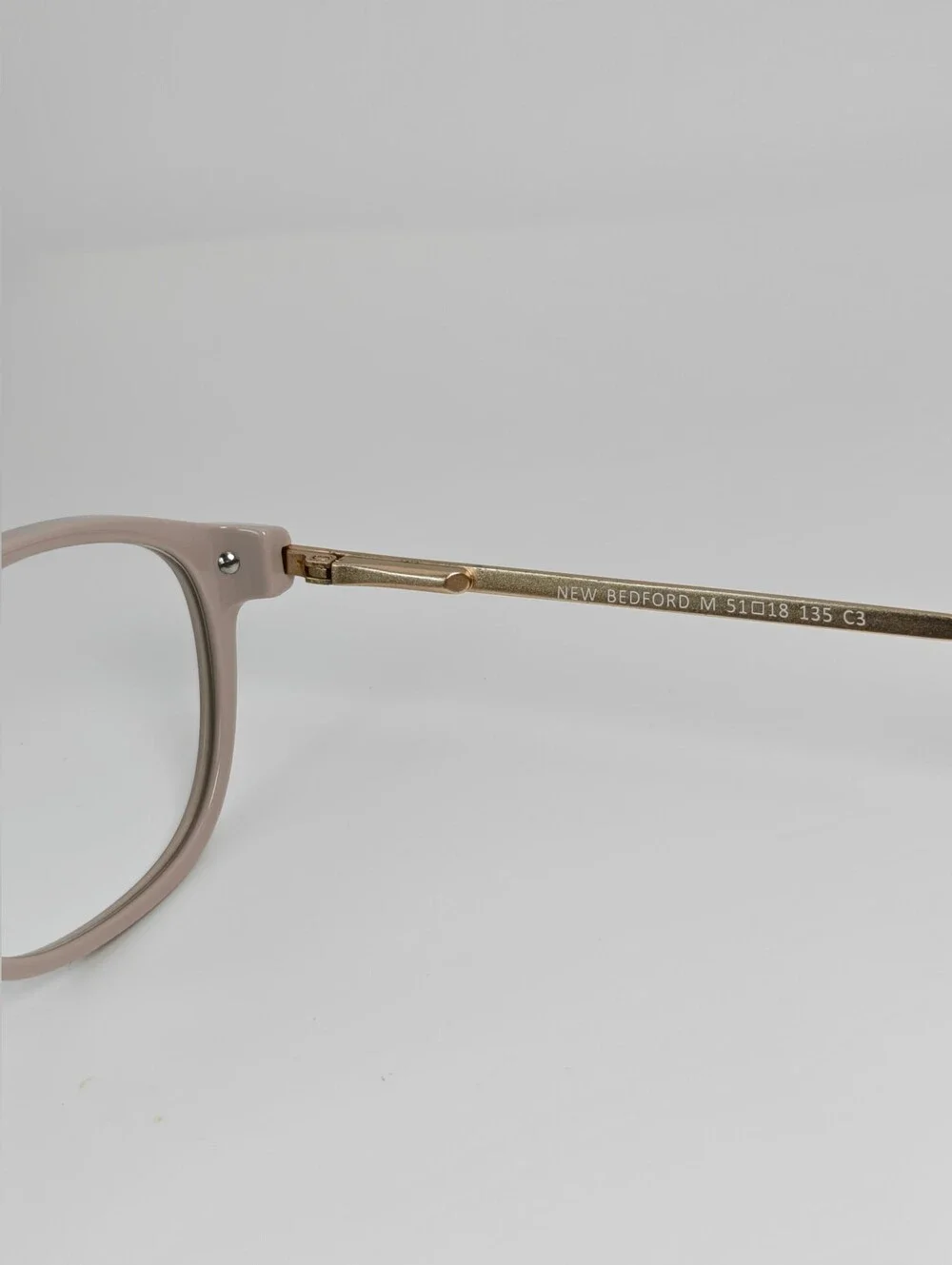 New Bedford. Nude. Women's Neutral Beige Gold Round Frame Glasses.